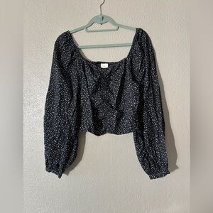 A New Day Crop Top Y2k  Puff Sleeve